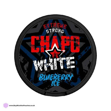 Blueberry Ice Strong Nicotine Pouches by Chapo White