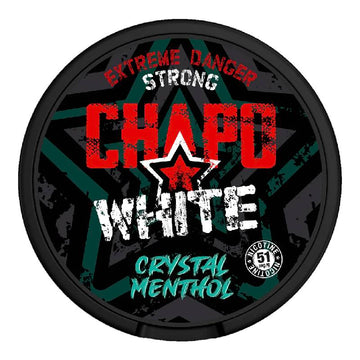 Crystal Menthol Danger Strong Nicotine Pouches by Chapo White