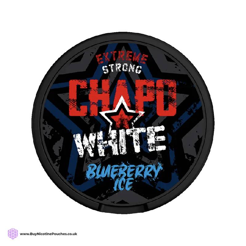 Blueberry Ice Strong Nicotine Pouches by Chapo White
