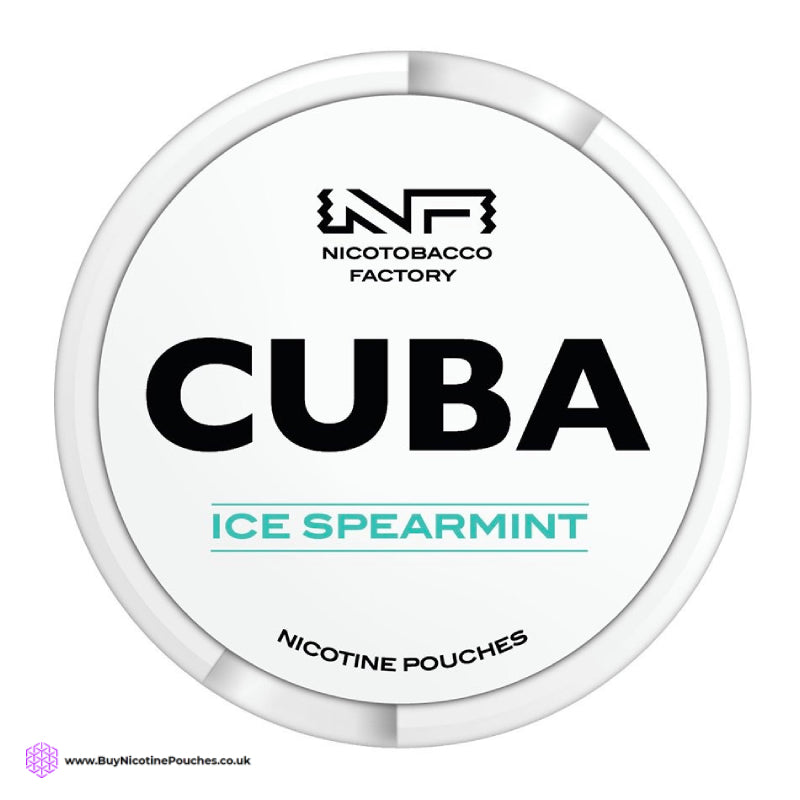 Ice Spearmint White Nicotine Pouches by Cuba