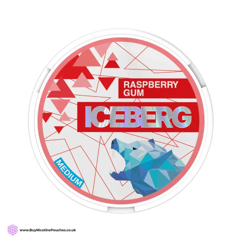Raspberry Gum Nicotine Pouches by Iceberg